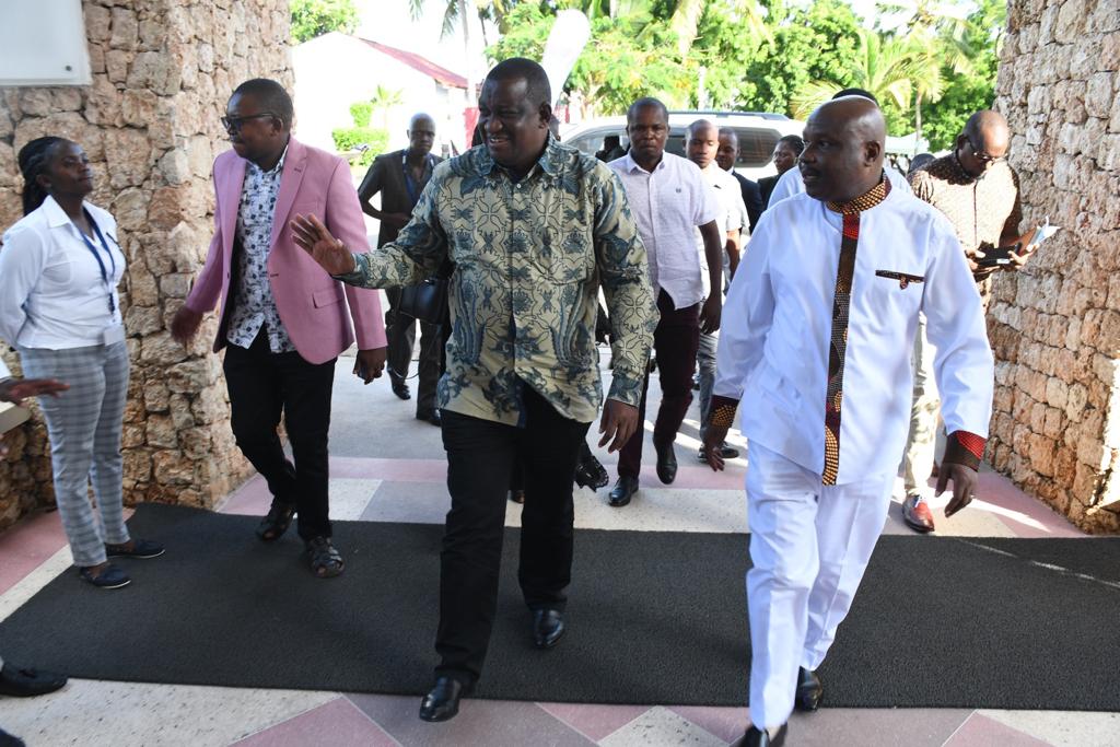 Cabinet Secretary Salim Mvurya and Principal Secretary  Shipping and Maritime Affairs Shadrack Mwadime at the 6th Association of African Maritime Administrations conference at the Pride Inn Paradise Shanzu Mombasa from 3rd to 5th May 2023.