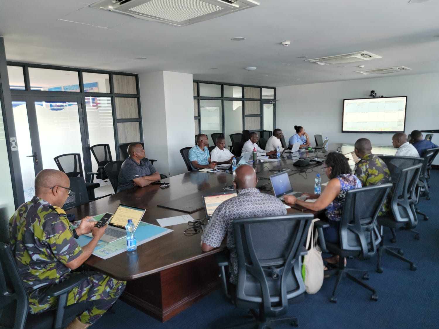 Participants during the three-day high-level multi-agency meeting to review and update Kenya’s National Maritime Security Risk Register in a Mombasa hotel.