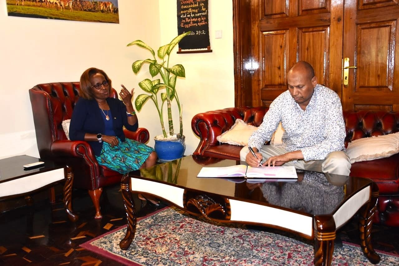 On the left, Her Excellency Ambassador Catherine Karemu, Kenya’s High Commissioner to the United Republic of Tanzania and on the right, Shipping and Maritime PS Mr. Aden A. Millah
