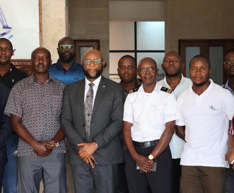 Maj. (Rtd.) George N. Okong’o, Head of Technical, State Department for Shipping and Maritime Affairs second from right posing for a photo after the National Validation and Stakeholder Consultation Workshop on the Assessment of National Assets and Identification of National Priorities for Port Security and Safety of Navigation
